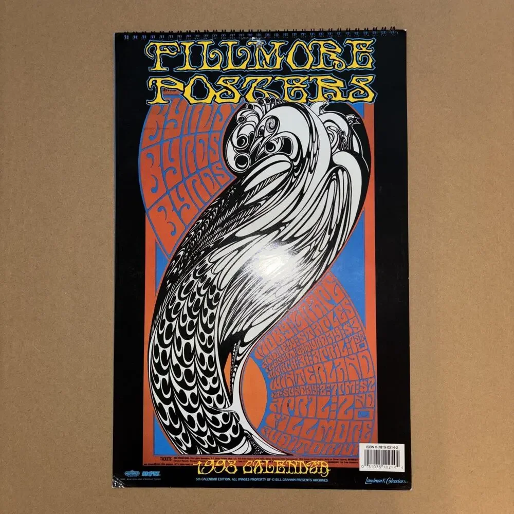 Vintage 1993 Fillmore Posters Calendar Excellent Condition